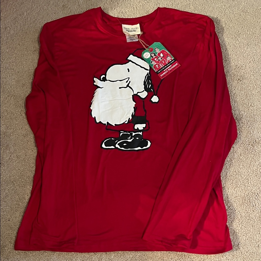 munki munki Red Long Sleeve Tee with Santa Graphic